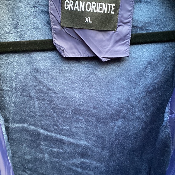 Gran Oriente Navy Blue Quilted Jacket w Scalloped Front Snap/ Zipper Size XL - Picture 12 of 12